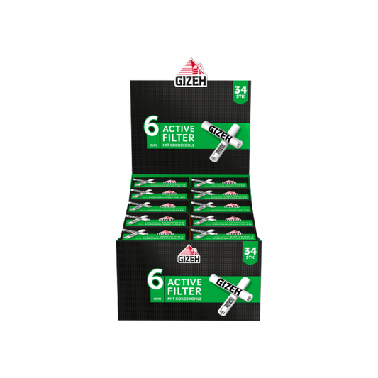 GIZEH BLACK - AKTIV FILTER 6mm (34er)