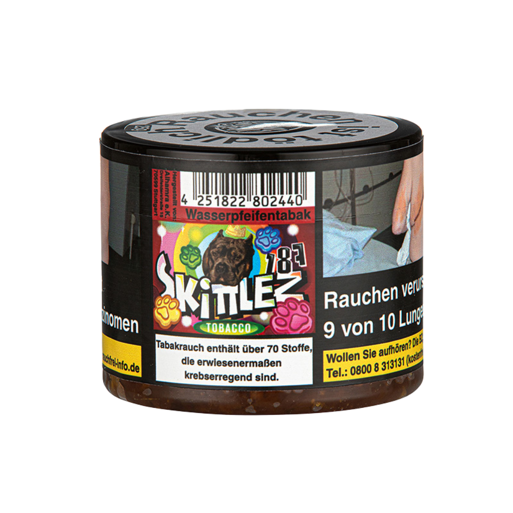 Skittlez (Erdbeere/Johannisbeere/Limette/Orange/Zitrone) - 187 Shishatabak (25g)