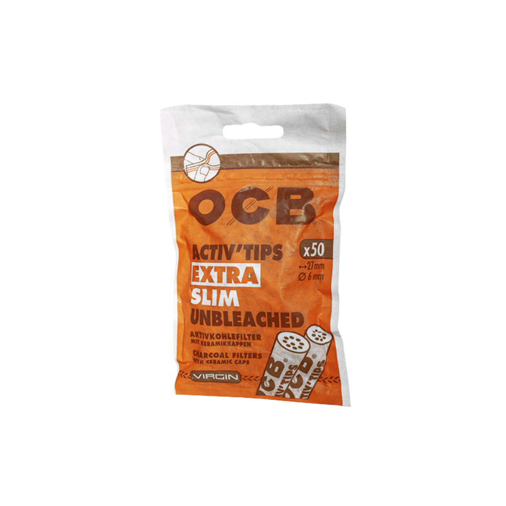 OCB FILTER - Aktiv Filter, Extra Slim, Unbleached (5er Pack)