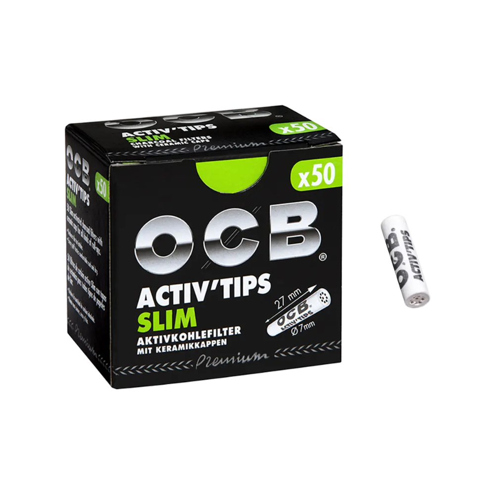 OCB FILTER - Slim Aktivkohle Tips 7mm - 10x50