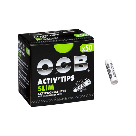 OCB FILTER - Slim Aktivkohle Tips 7mm - 10x50