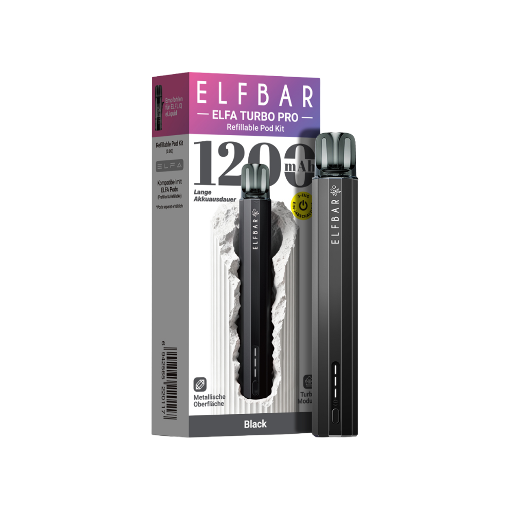 Elfbar ELFA Turbo Pro Refillable Pod Kit - Black