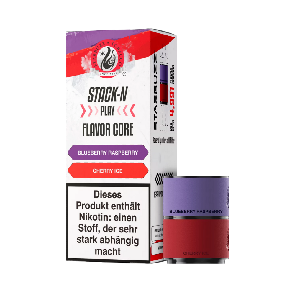 Starbuzz Stack-N-Play Pods - Blueberry Raspberry + Cherry Ice