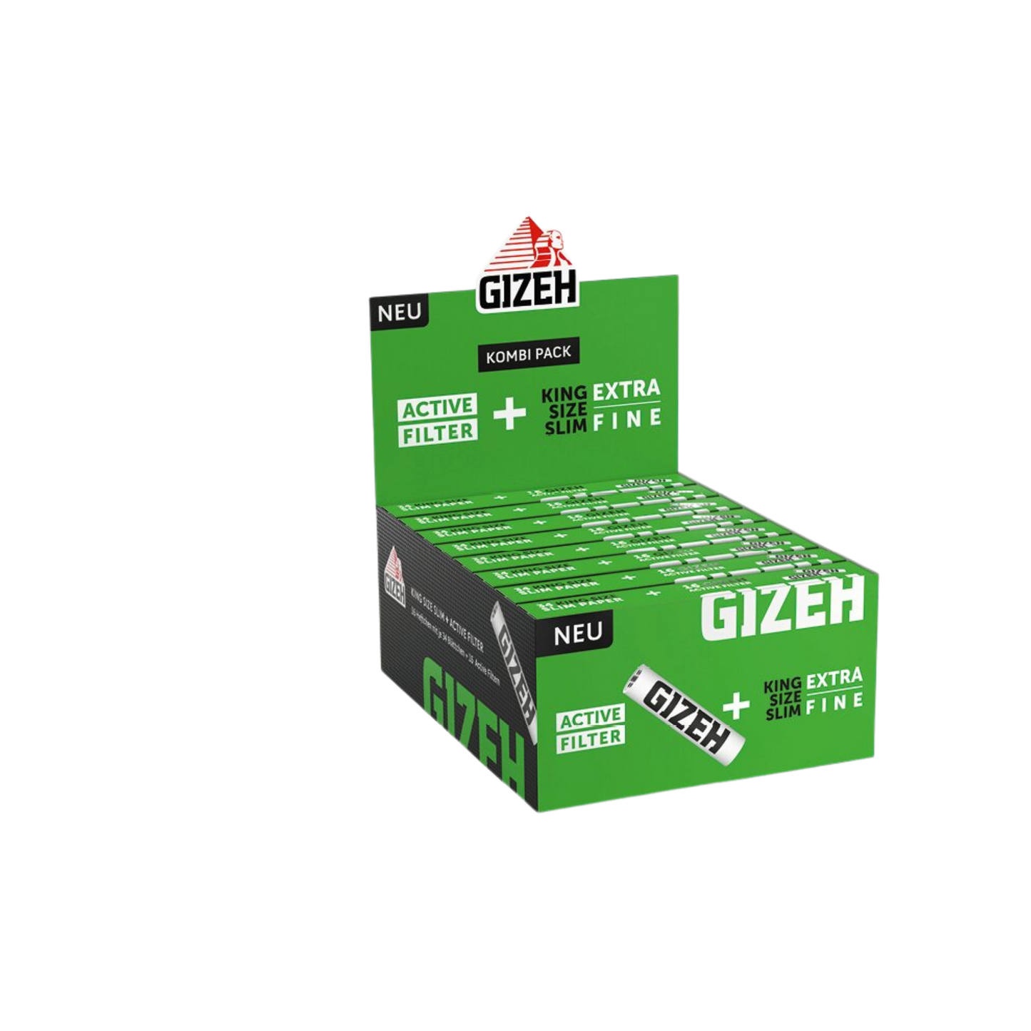 GIZEH Black - King Size Slim + Active Filter 6mm