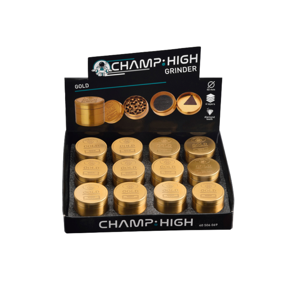 CHAMP HIGH GRINDER - Gold 40mm 4-teilig