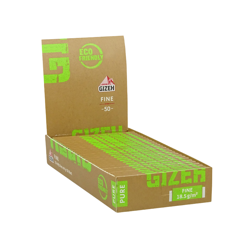 GIZEH PURE - Fine 50 Blatt (brown/grün)