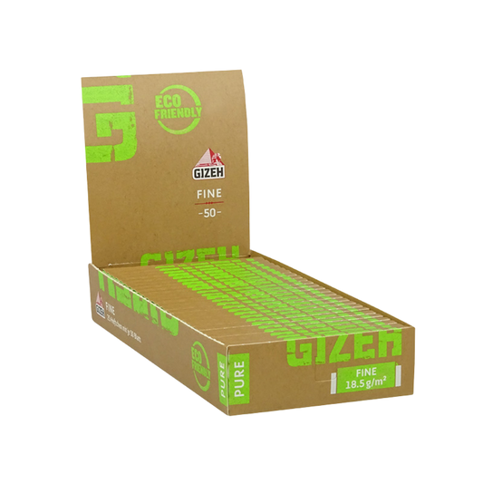 GIZEH PURE - Fine 50 Blatt (brown/grün)