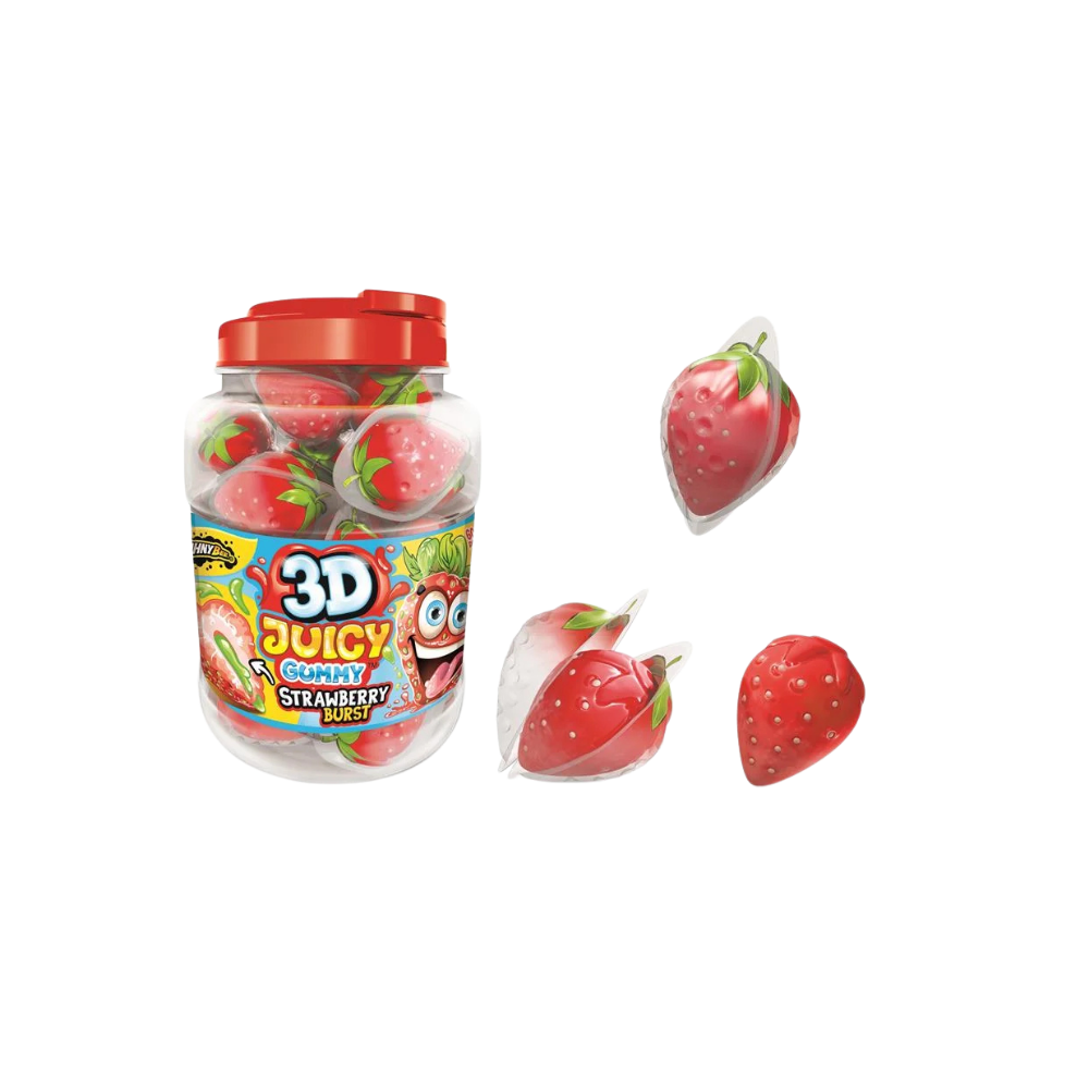 JOHNY BEE - 3D Juicy Gummy Strawberrry Burst 60x18g - MHD: 20.04.2027