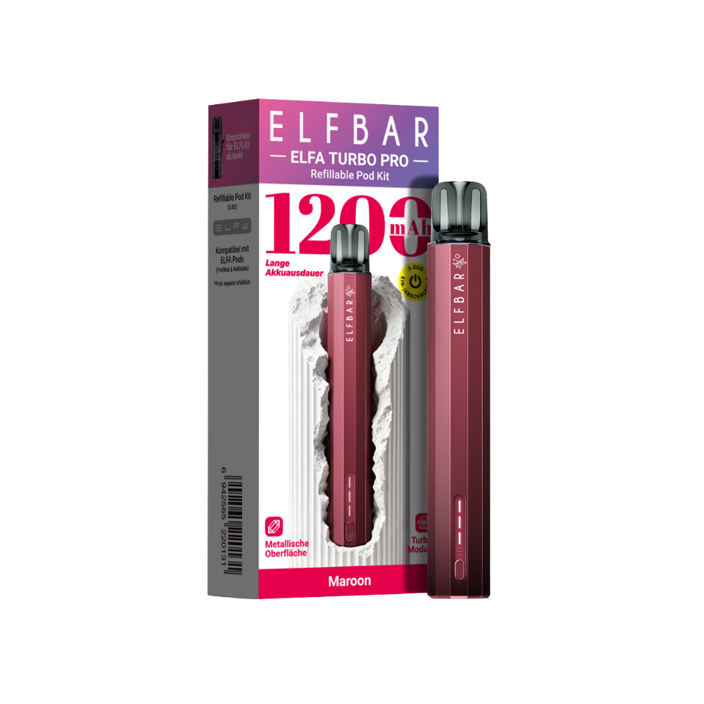 Elfbar ELFA Turbo Pro Refillable Pod Kit - Maroon