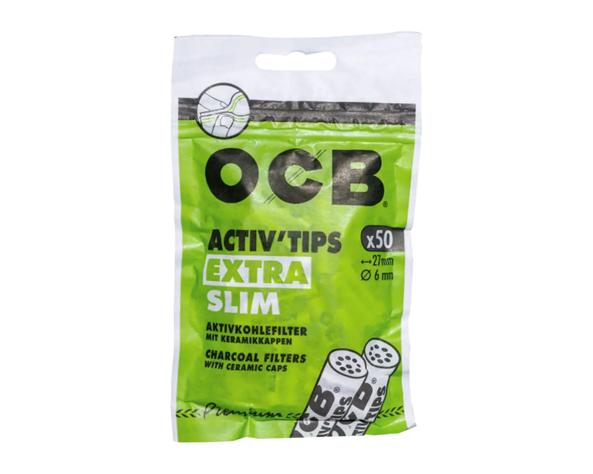 OCB FILTER - Extra Slim Aktivkohle Tips 6mm (5 Beutel)