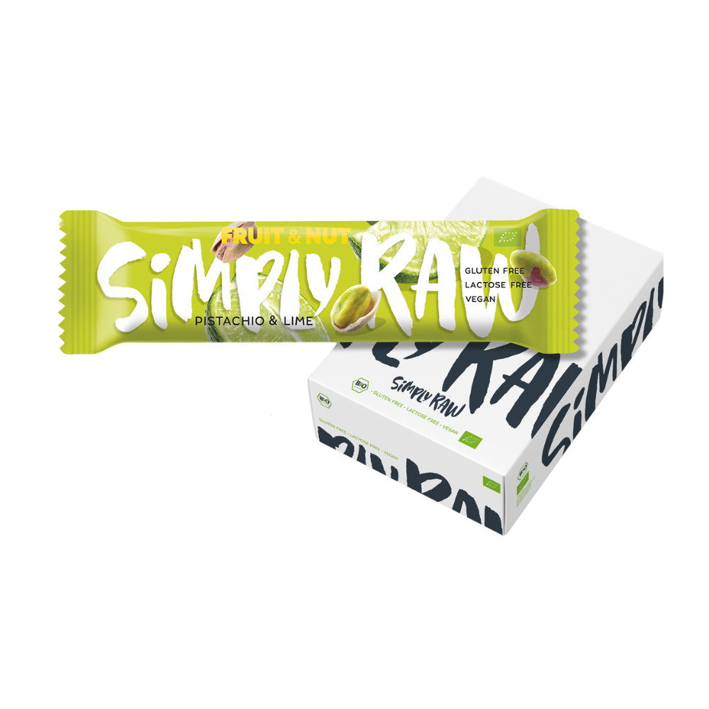 SIMPLY RAW - Pistazie & Limette Riegel 15x40g - MHD: 28.08.2026
