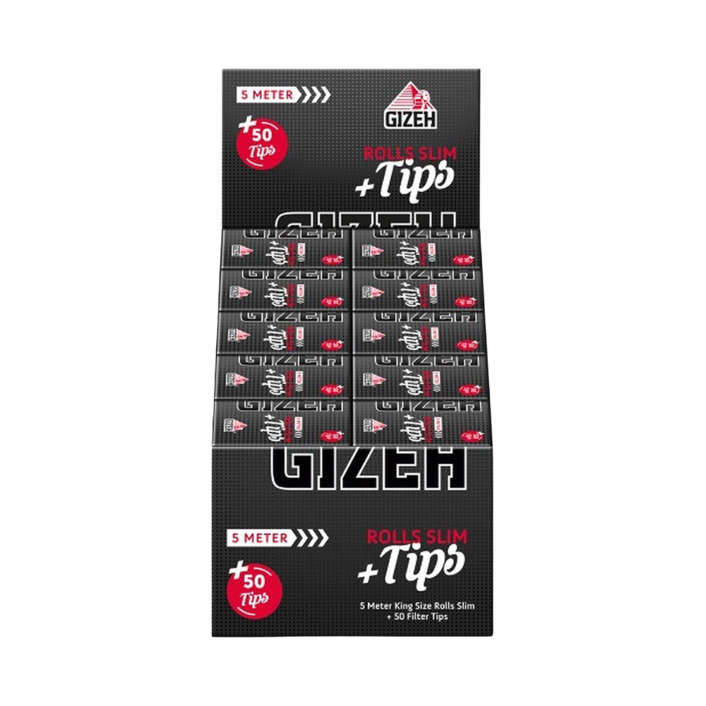 GIZEH BLACK - Rolls Slim + Tips (20er)