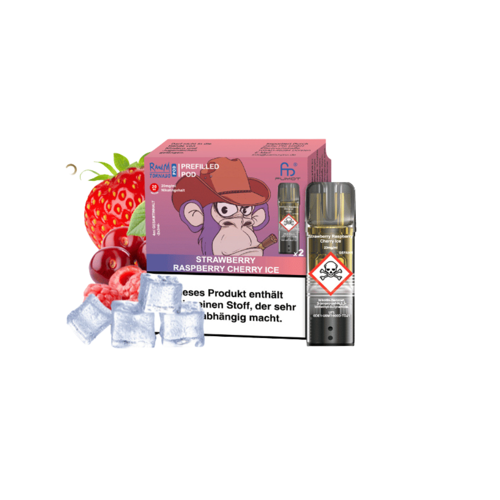 RANdM TORNADO Pods - Strawberry Raspberry Cherre Ice