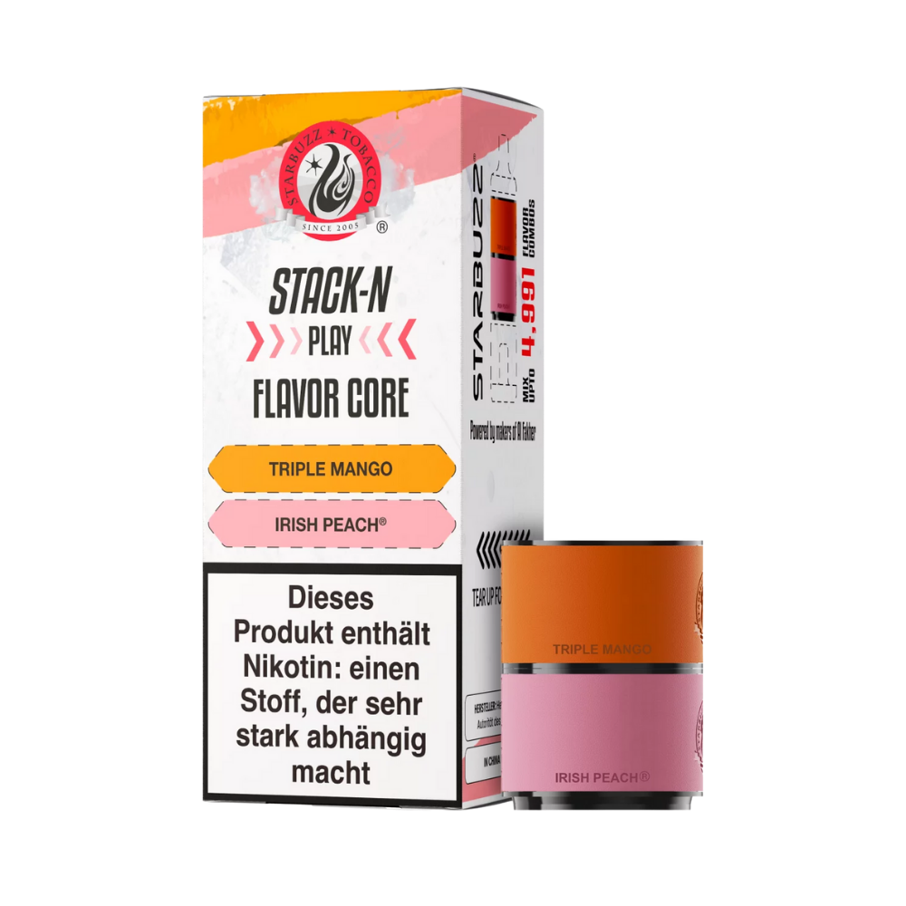 Starbuzz Stack-N-Play Pods - Triple Mango + Irish Peach