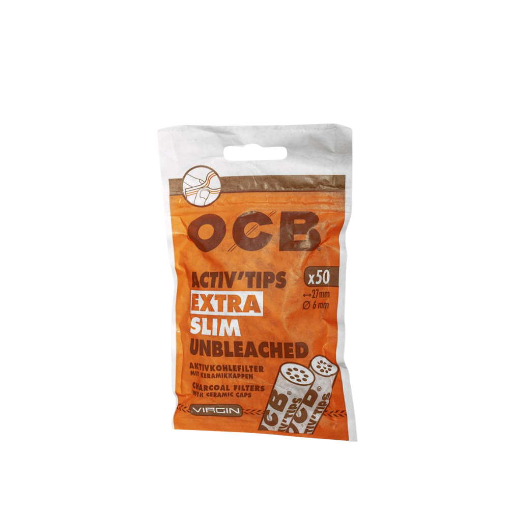 OCB FILTER - Aktiv Filter Extra Slim 6mm, Unbleached - 20x50
