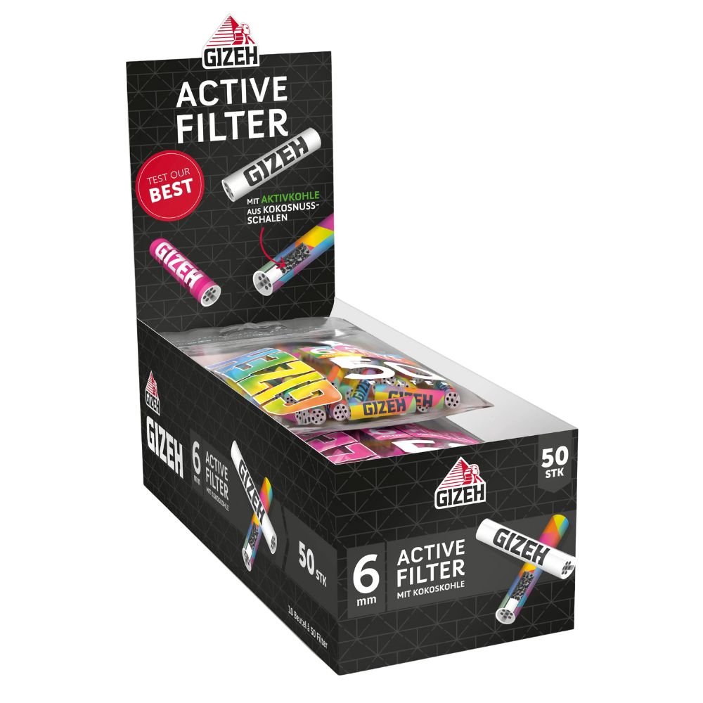 GIZEH - AKTIV FILTER 6mm MIX (50er)