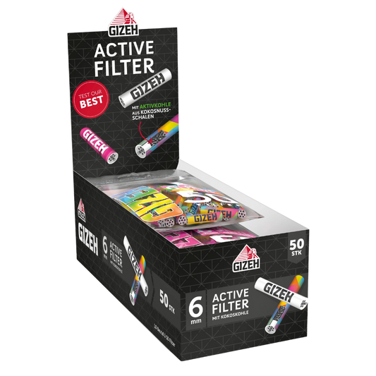 GIZEH - AKTIV FILTER 6mm MIX (50er)