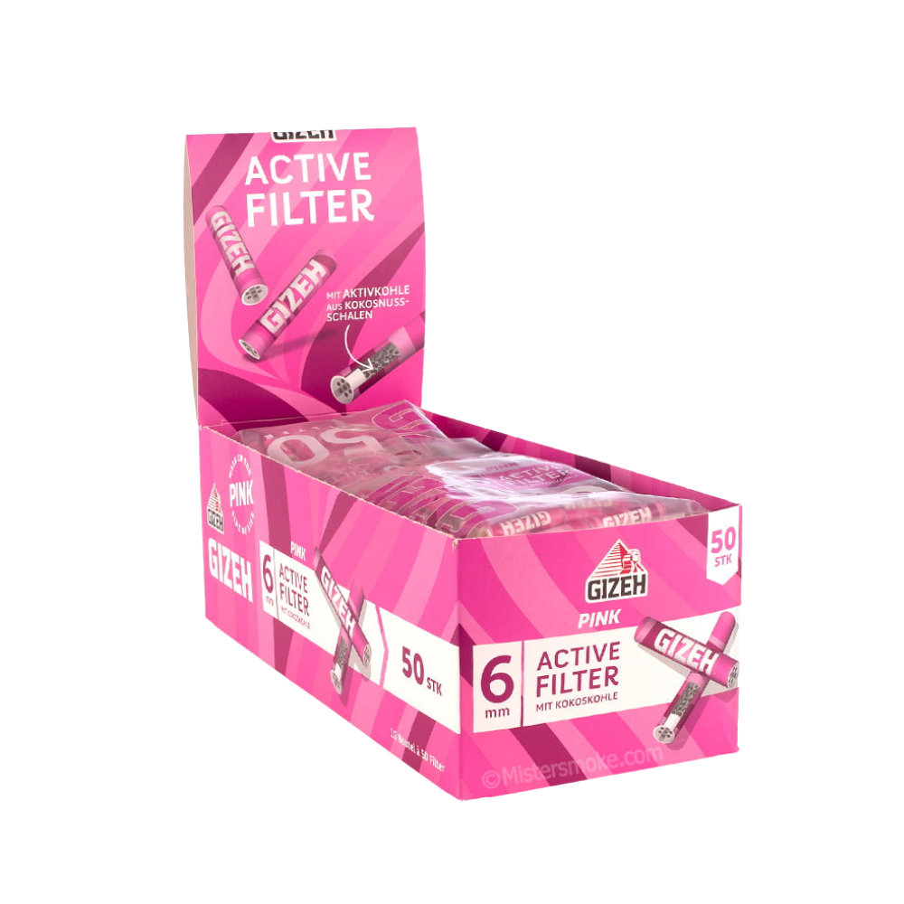 GIZEH PINK - AKTIV FILTER 6mm (50er)