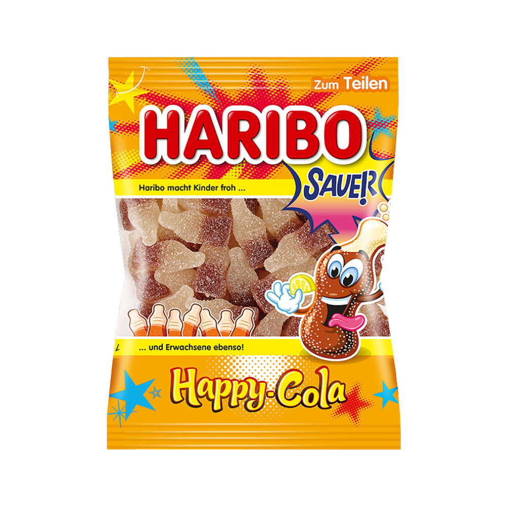 HARIBO - Happy Cola sauer 175g (5 Stk.) - MHD: 10/25