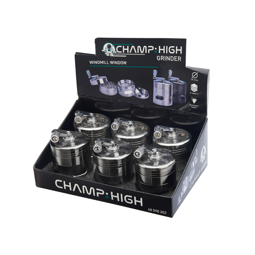CHAMP HIGH GRINDER - Windmühle m. Fenster 55mm 4-teilig