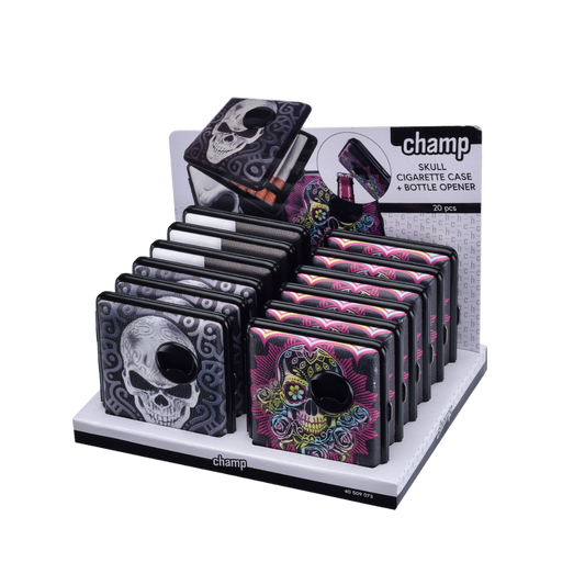CHAMP ZIGARETTENETUI - Skull / mit Flaschenöffner (2-farbig)