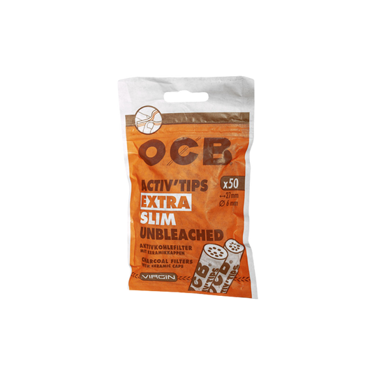 OCB FILTER - Aktiv Filter, Extra Slim, Unbleached (5er Pack)