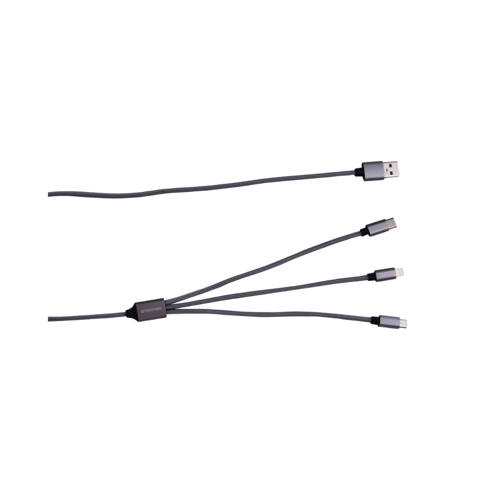 TEKMEE AUFLADEKABEL - 3in1 / USB Auladekabel  - 1.5/2.0A - 1 Mtr.