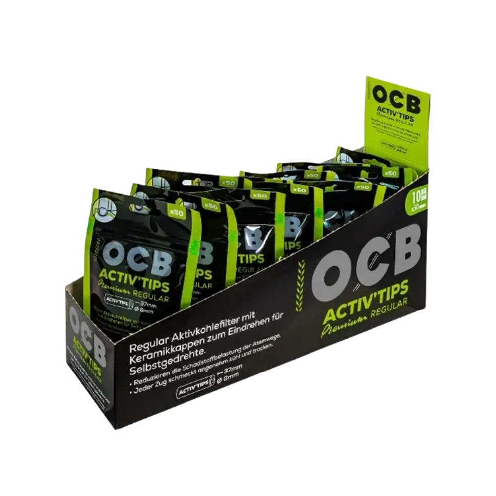 OCB PREMIUM - Active Tips 8mm Regular - 10x50