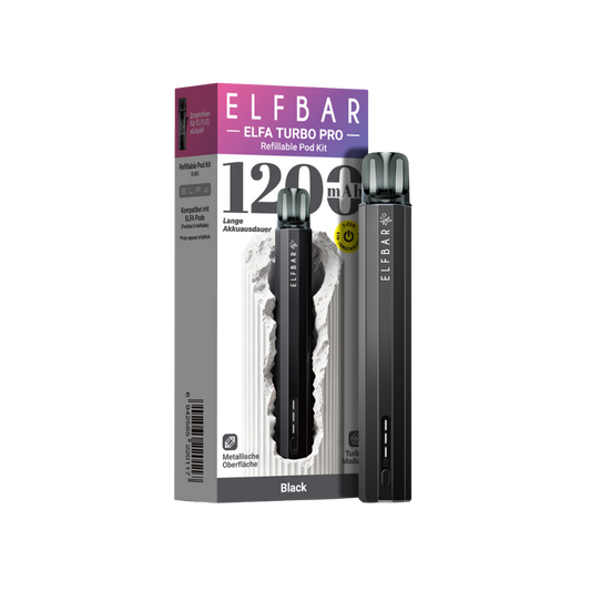 Elfbar ELFA Turbo Pro Refillable Pod Kit - Black