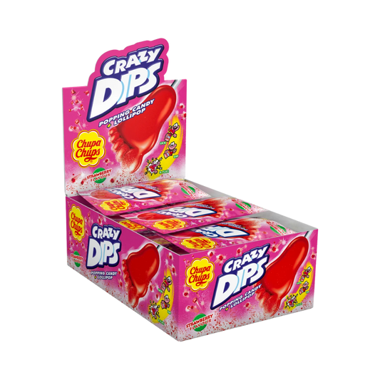 CHUPA CHUPS - Crazy Dips Erdbeere 24x14g - MHD: 06.2027
