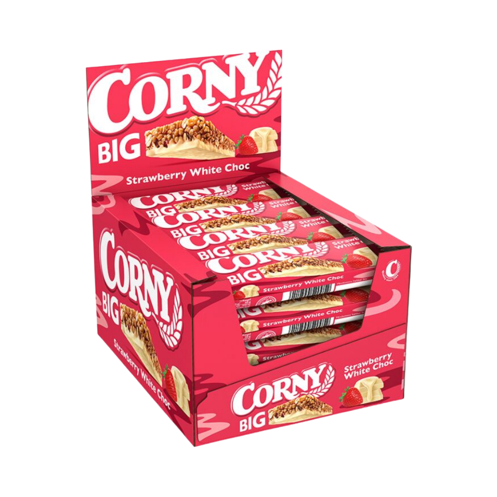 CORNY - Big Strawberry White Choc 24x40g - MHD: 01.03.2027