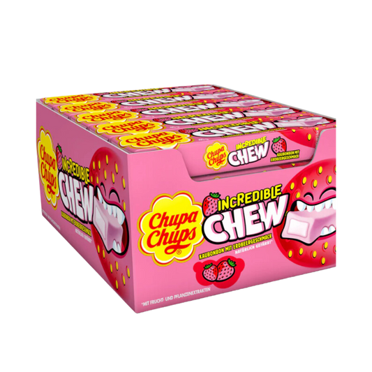 CHUPA CHUPS - Incredible Chew Erdbeere 20x45g - MHD: 05/2026