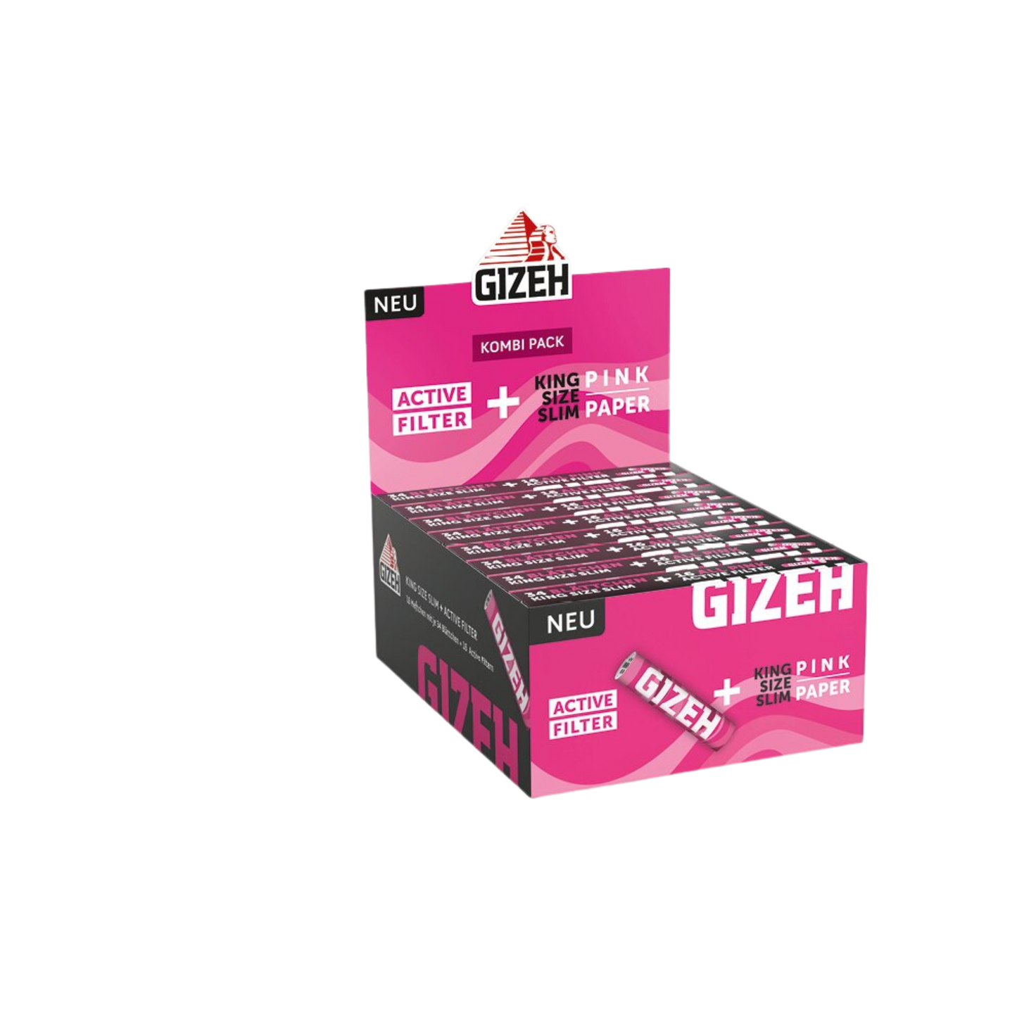GIZEH Pink - King Size Slim + Active Filter 6mm