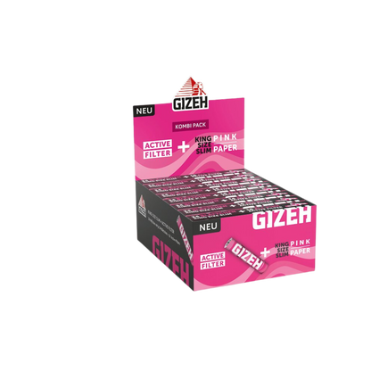 GIZEH Pink - King Size Slim + Active Filter 6mm