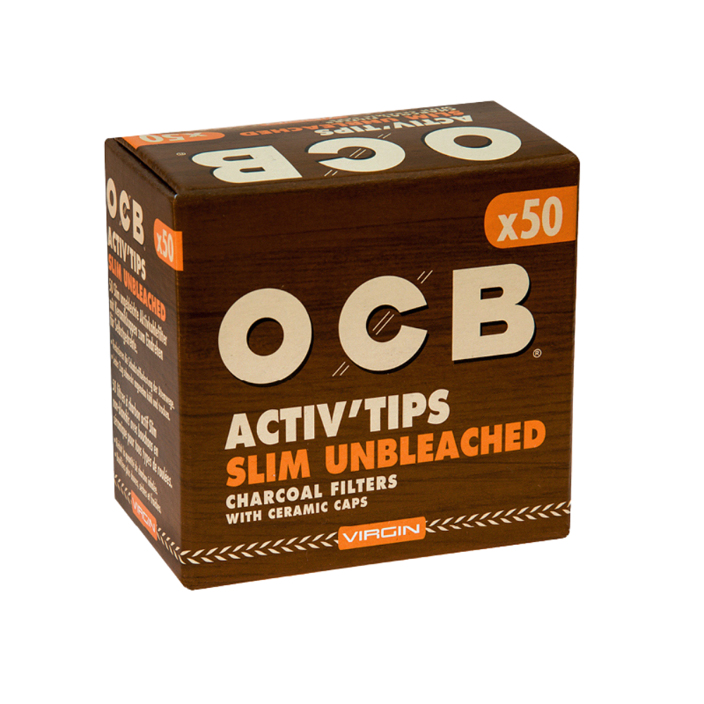 OCB FILTER - Slim Aktivkohle Tips, Unbleach. Virg. 7mm