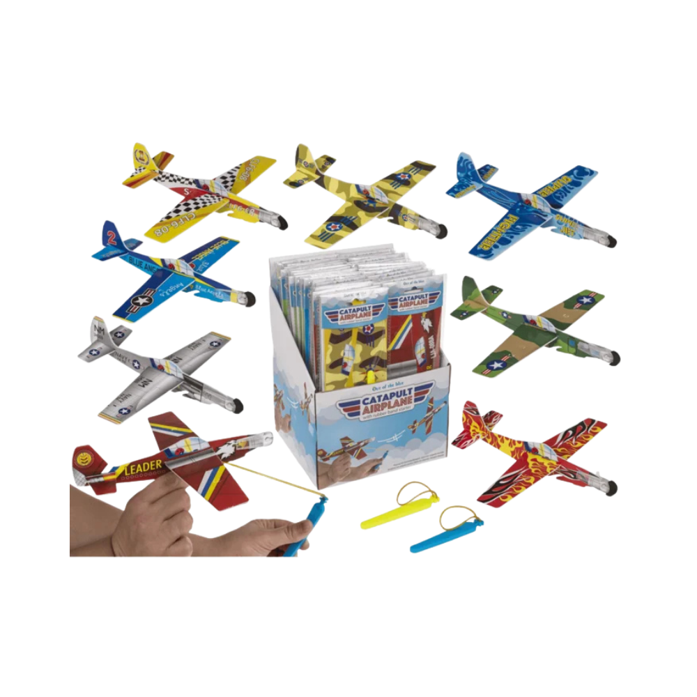 Out of the blue - Flugzeug mit Gummibandkatapult - 36x20cm