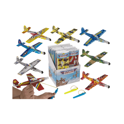 Out of the blue - Flugzeug mit Gummibandkatapult - 36x20cm