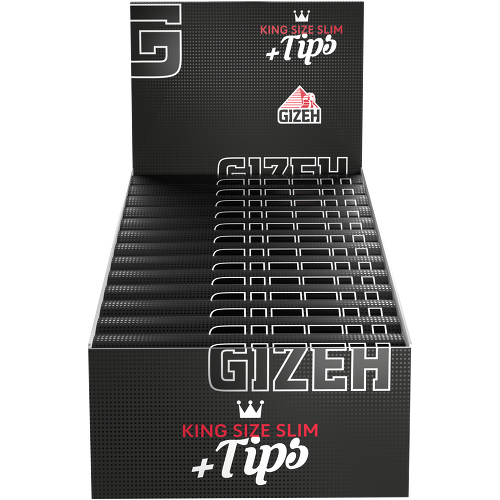GIZEH BLACK - King Size Slim + Tips