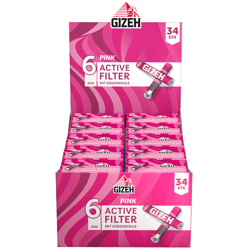 GIZEH PINK - AKTIV FILTER 6mm (34er)
