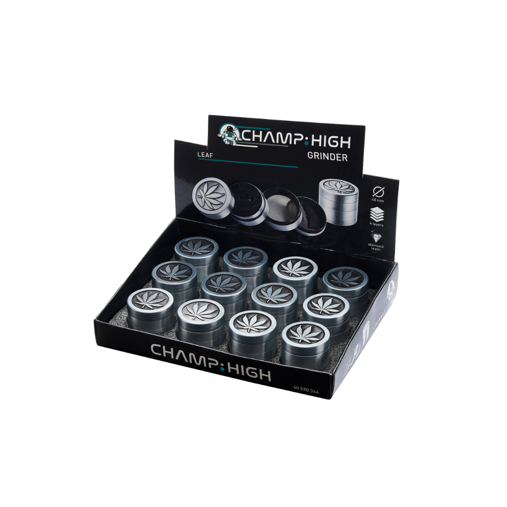 CHAMP HIGH GRINDER - Metal Leave 40mm 4-teilig