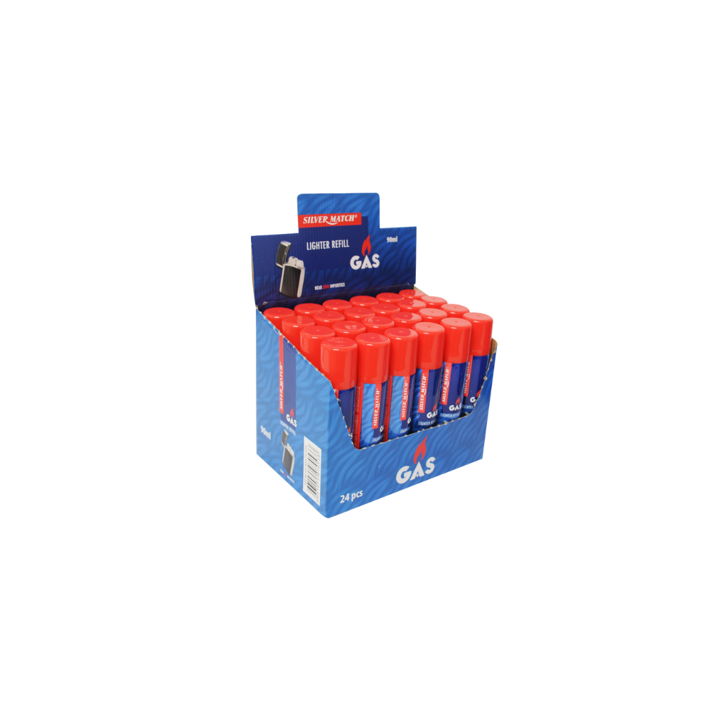 SILVER MATCH FEUERZEUGGAS - 90ml - 24er Display
