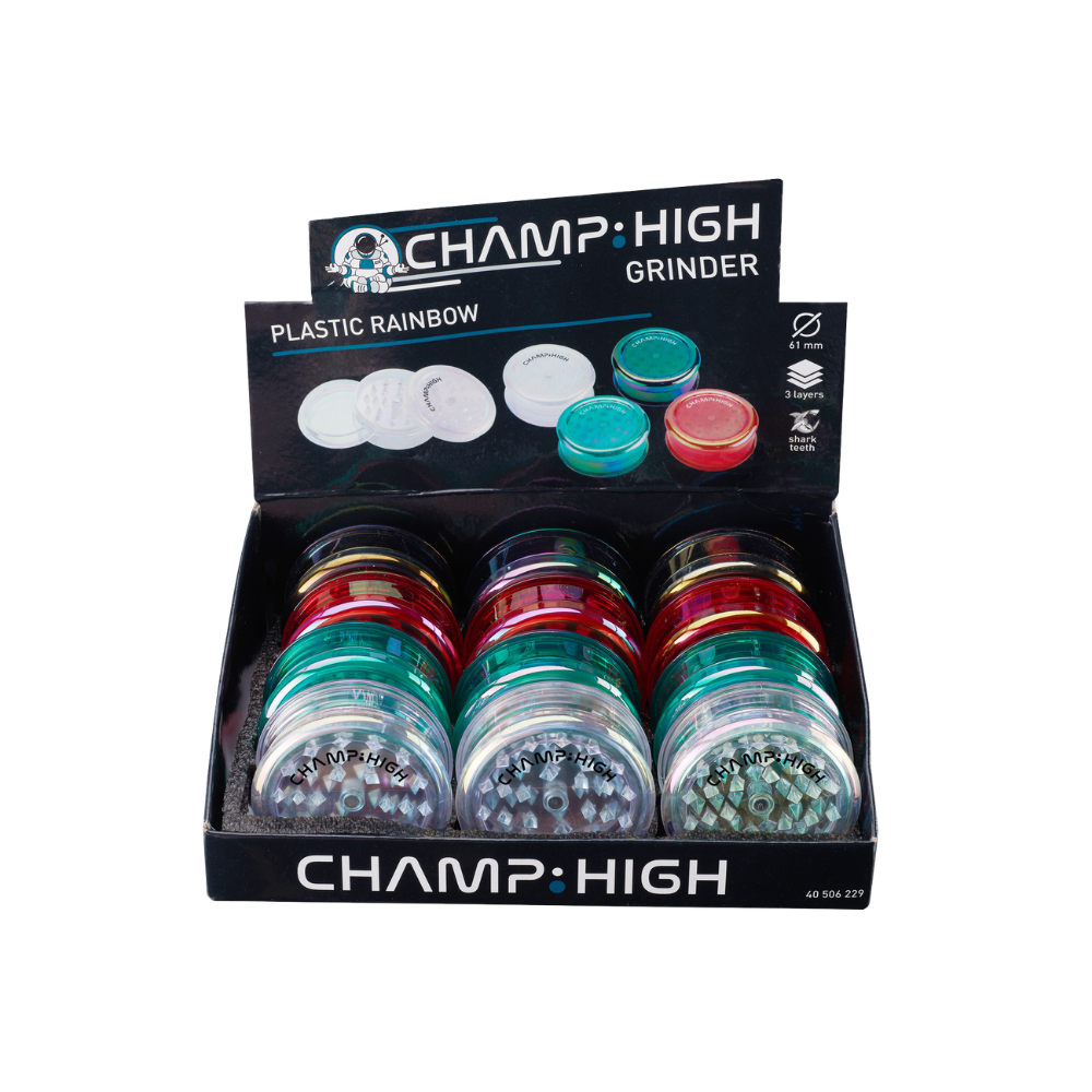 CHAMP HIGH GRINDER - Plastic Rainbow 3-lagig - 61mm