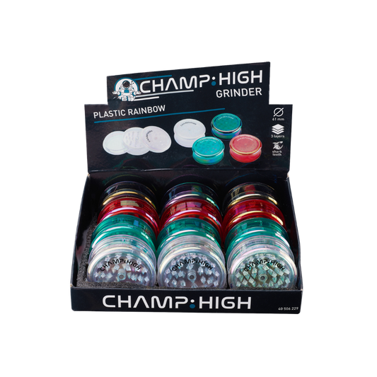 CHAMP HIGH GRINDER - Plastic Rainbow 3-lagig - 61mm