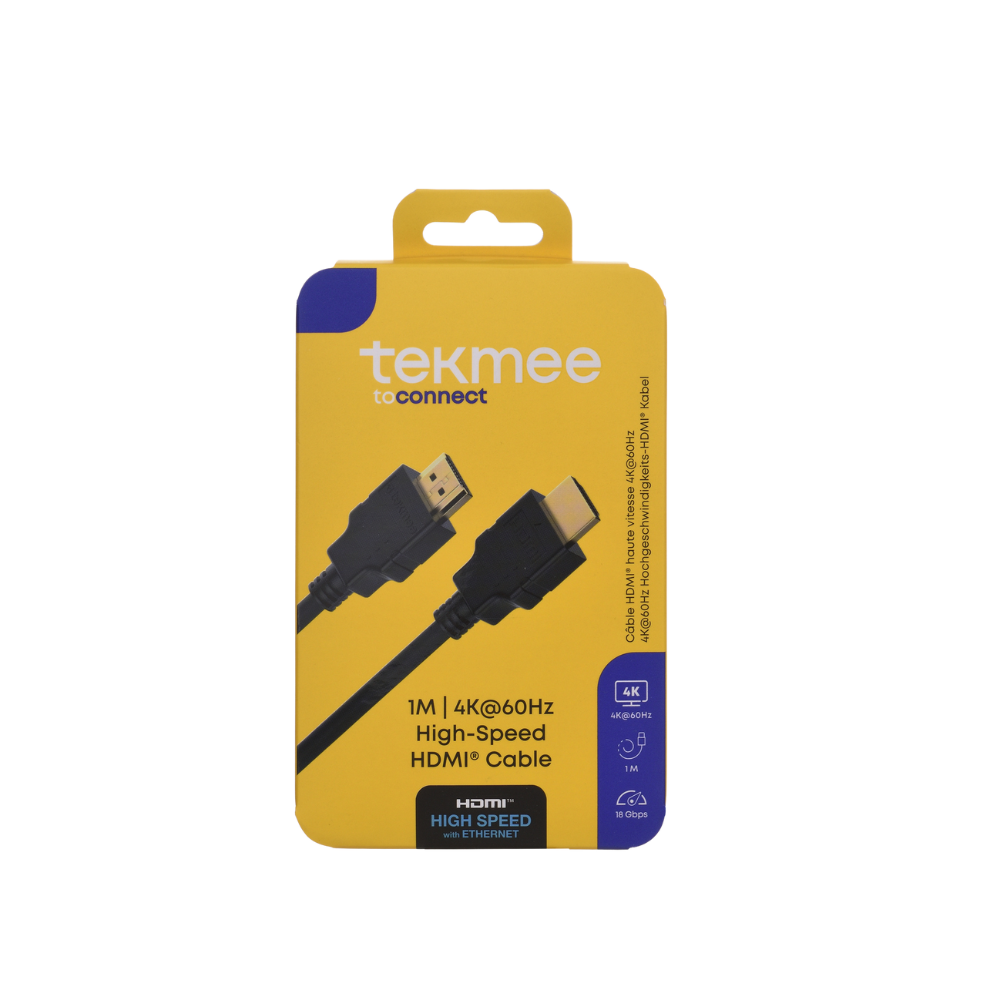 TEKMEE HIGH SPEED - HDMI Cable 4K@60Hz - 1 Mtr.