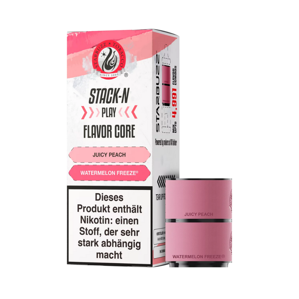 Starbuzz Stack-N-Play Pods - Juicy Peach + Watermelon Freeze