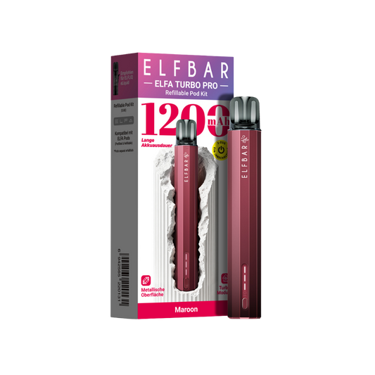 Elfbar ELFA Turbo Pro Refillable Pod Kit - Maroon