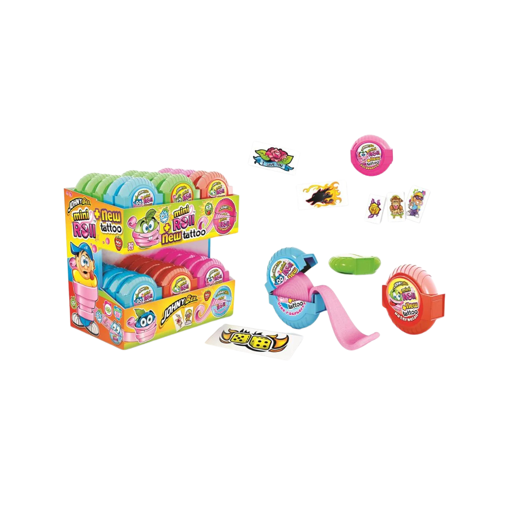 JOHNY BEE - Gum Roll with Tattoo 30x18g - MHD: 15.11.2026