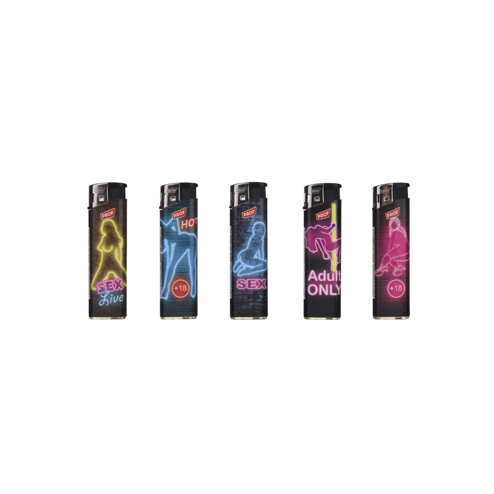 PROF FEUERZEUG - Electronic Lighter Neon Redlight District