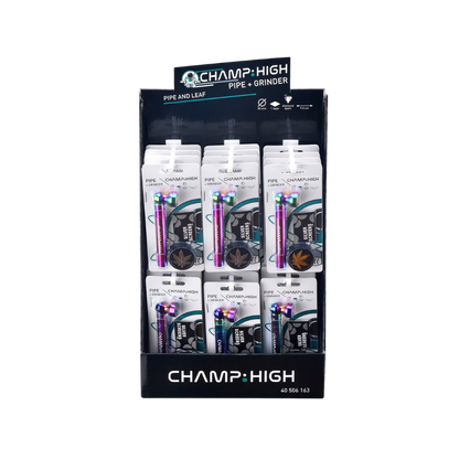 CHAMP - Handpfeife  9,5 cm mit Grinder set - 1-lagig - 30mm - Metalschraube