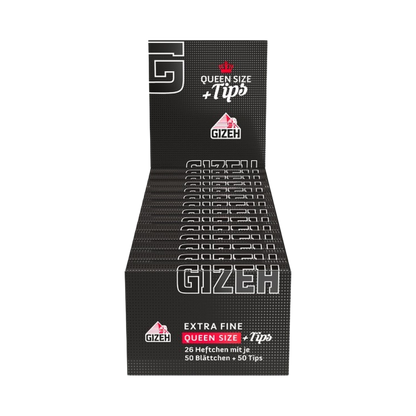 GIZEH BLACK - Queen Size Slim + Tips